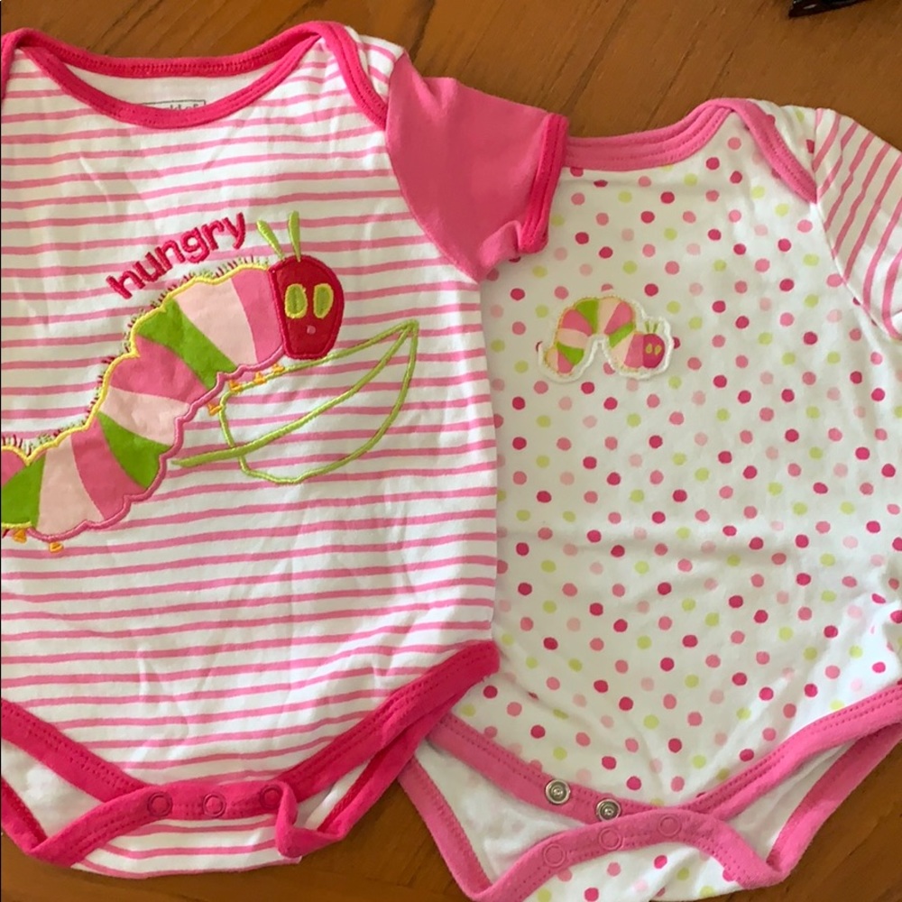 2 pack Eric Carle hungry caterpillar onesies
